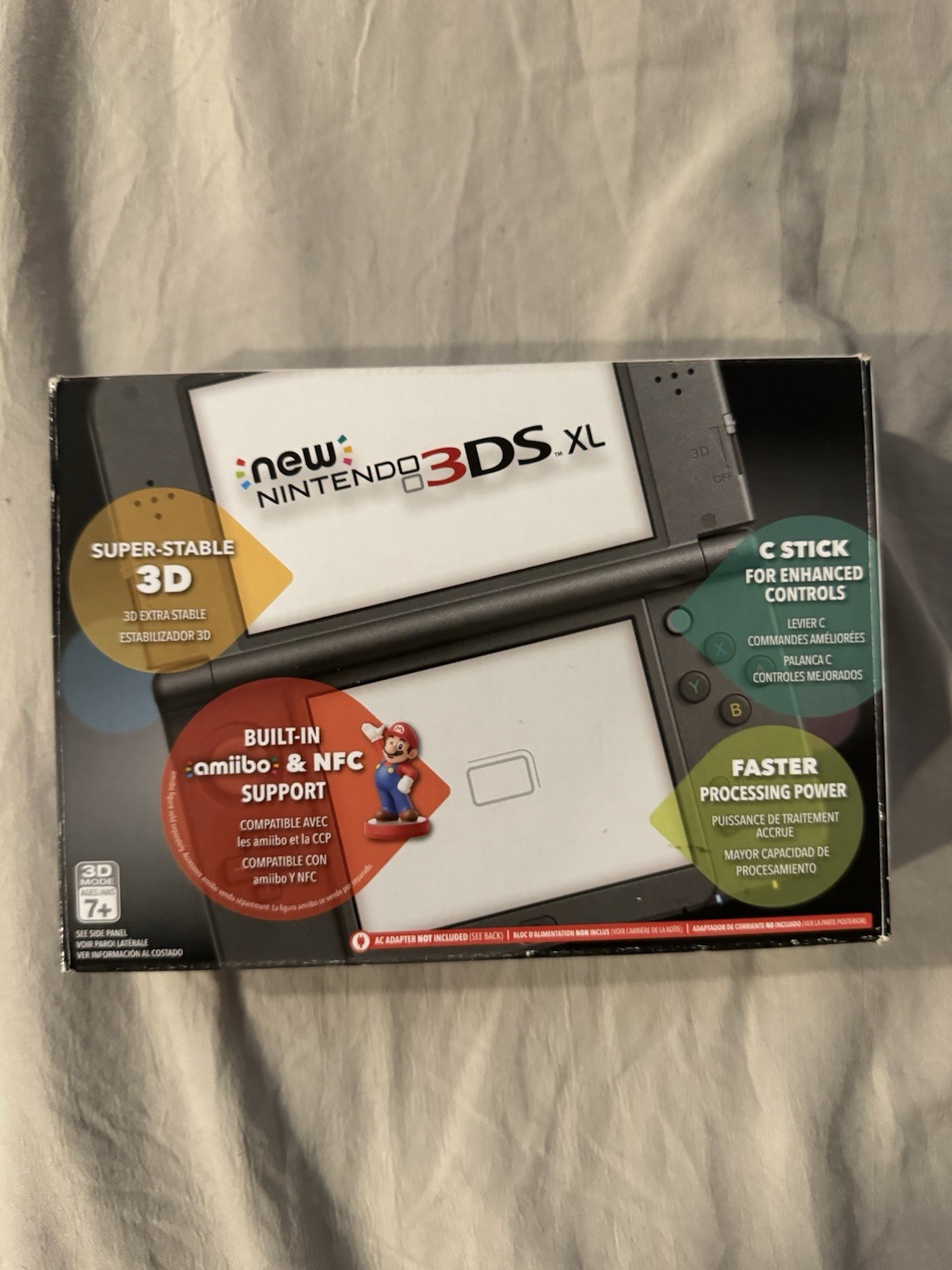 New Nintendo 3DS XL Metallic Black Console USA/Canada Ver. Matching Box + Manual