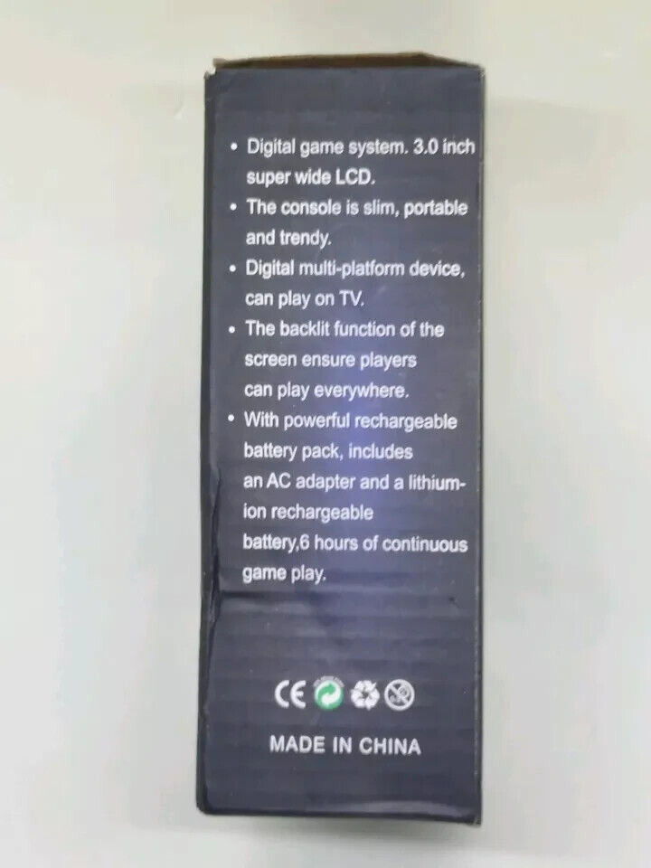 Game Box Plus digital game system, rechargeable battery