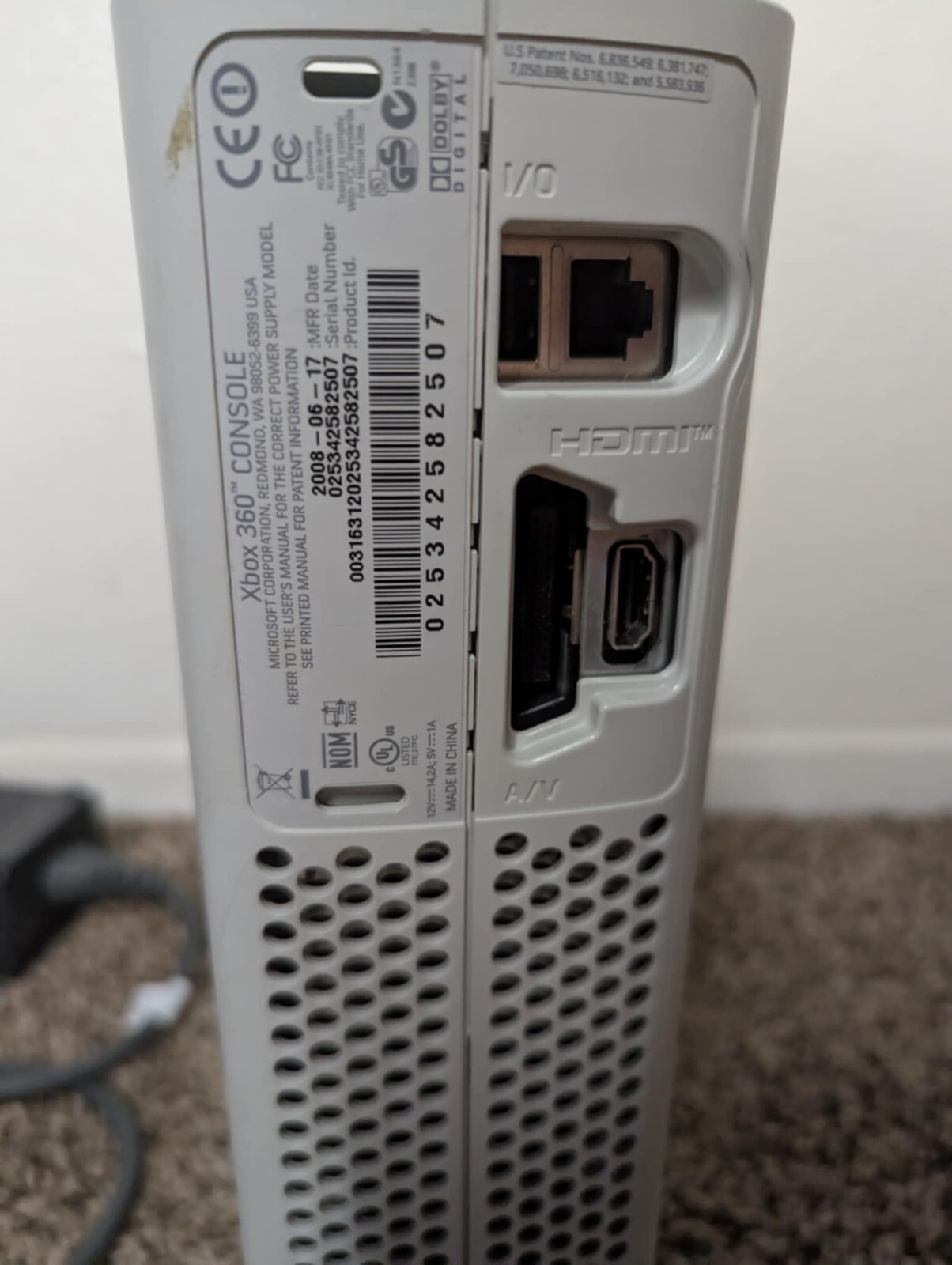 Microsoft Xbox 360 FOR PARTS