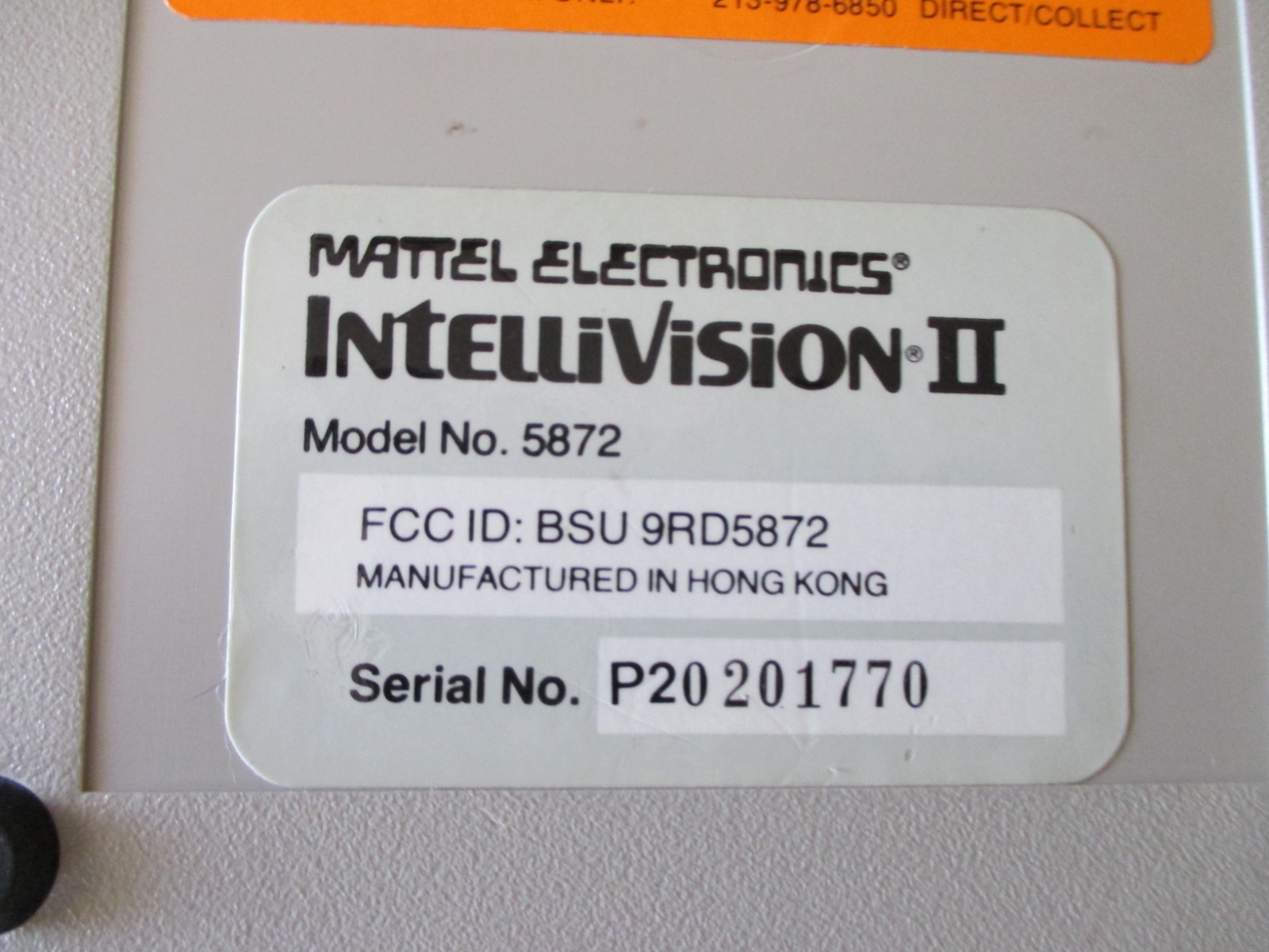 VINTAGE MATTEL INTELLIVISION II GAME CONSOLE WITH GAME 1982