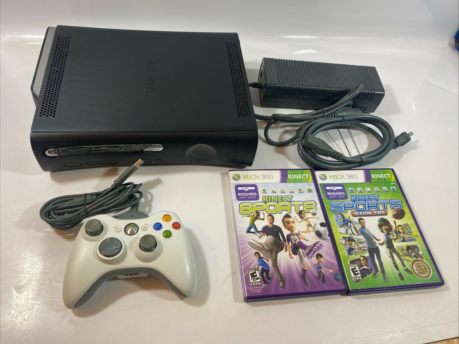 Microsoft Xbox 360 Black Console w/ Power Cable & 120GB HDD – Tested & Works