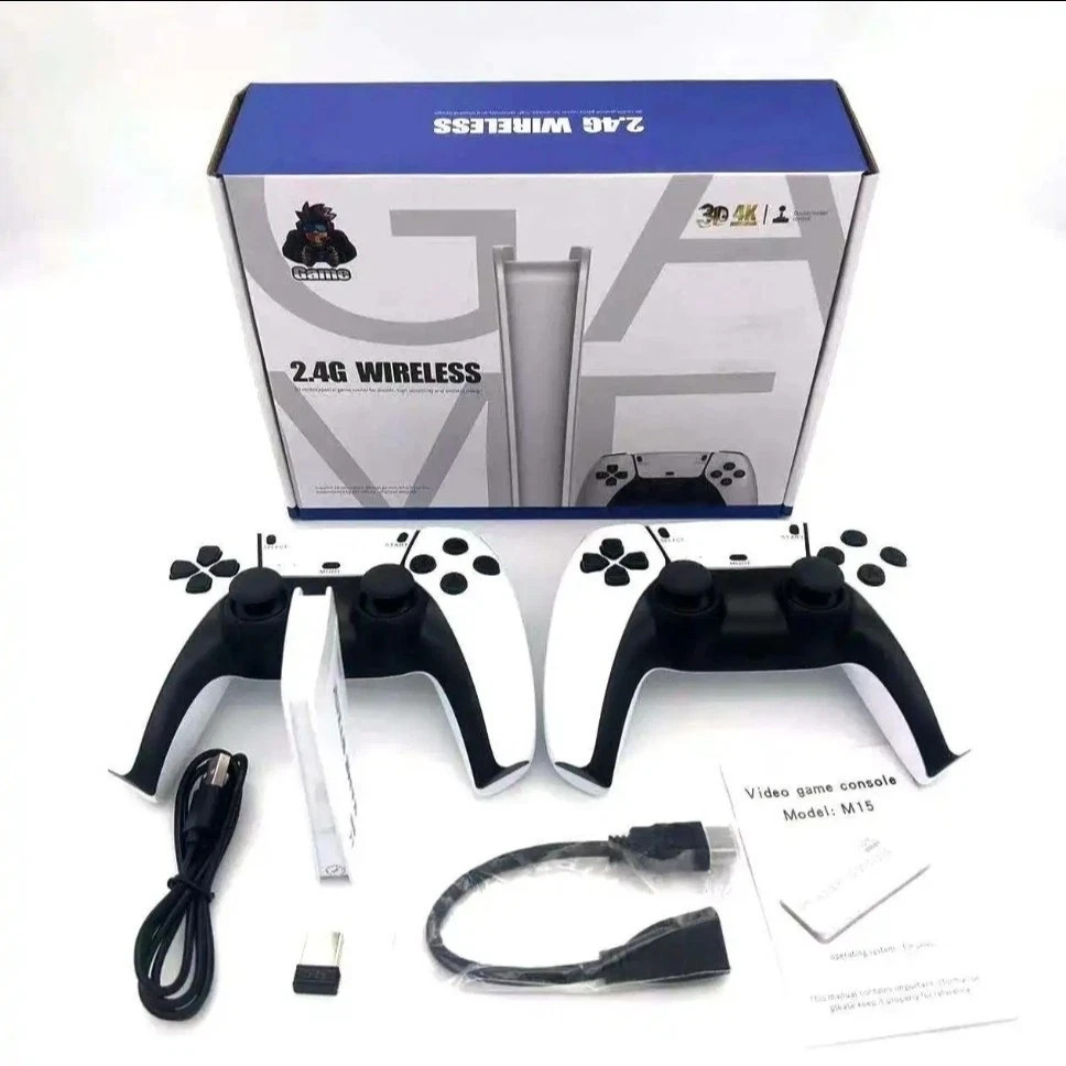 M15 Pro Console 2.4G Dual Wireless Controller Game Stick 4K Game 64gb 23 Emulato