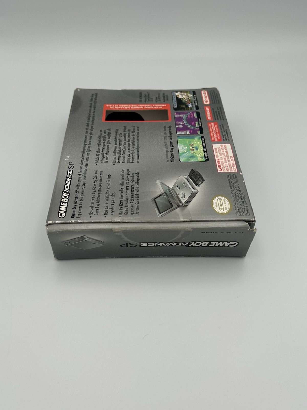 Nintendo Game Boy Advance SP AGS-001 Platinum CIB Clean – Tested And Working