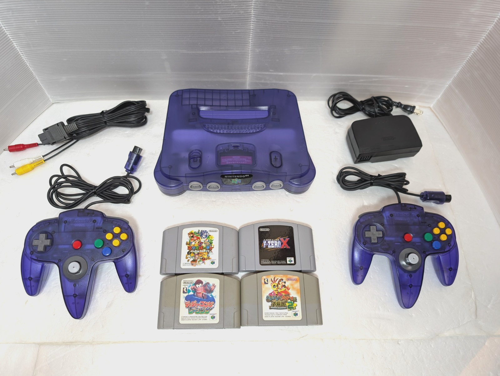 Nintendo 64 Region Free Console Midnight Blue 2controllers Mario Party japan