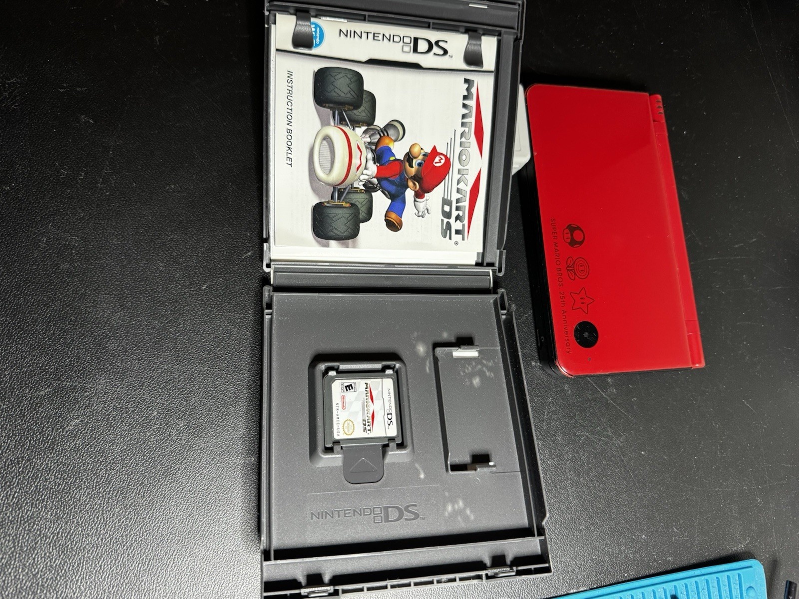 Nintendo DSi XL Super Mario 25th Anniversary Red W/ Charger Mario Kart Tested
