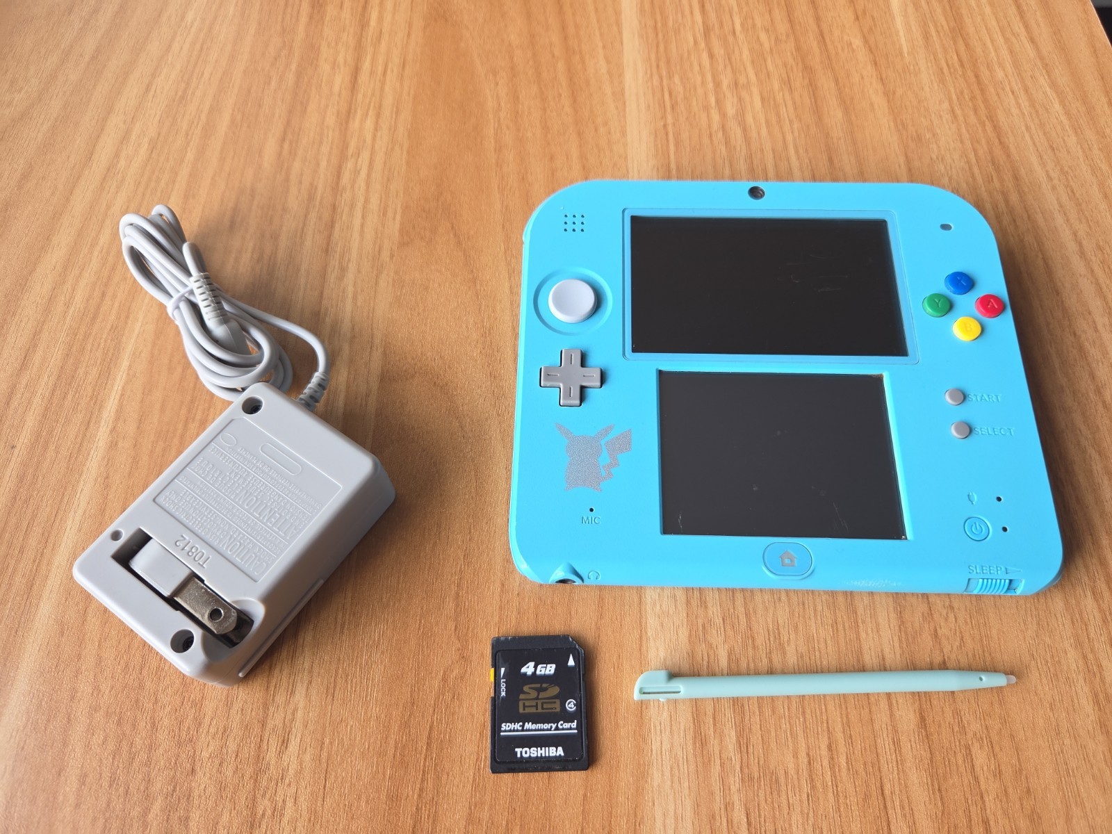Nintendo 2DS Pokemon Center Special Edition Light Blue Pikachu Japan Region Lock