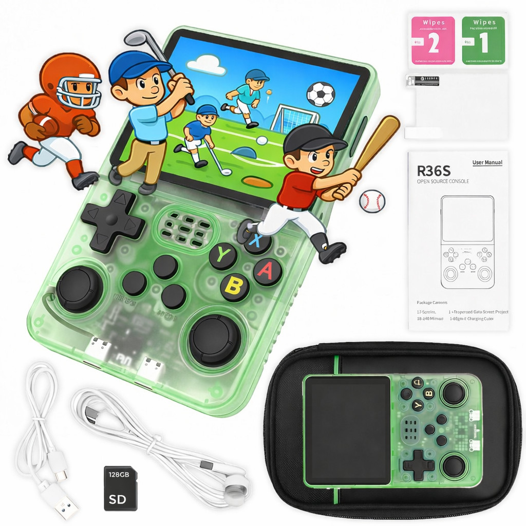 R36S R40S PRO Handheld Video Game Console 30000 Games 3.5 Inch Screen