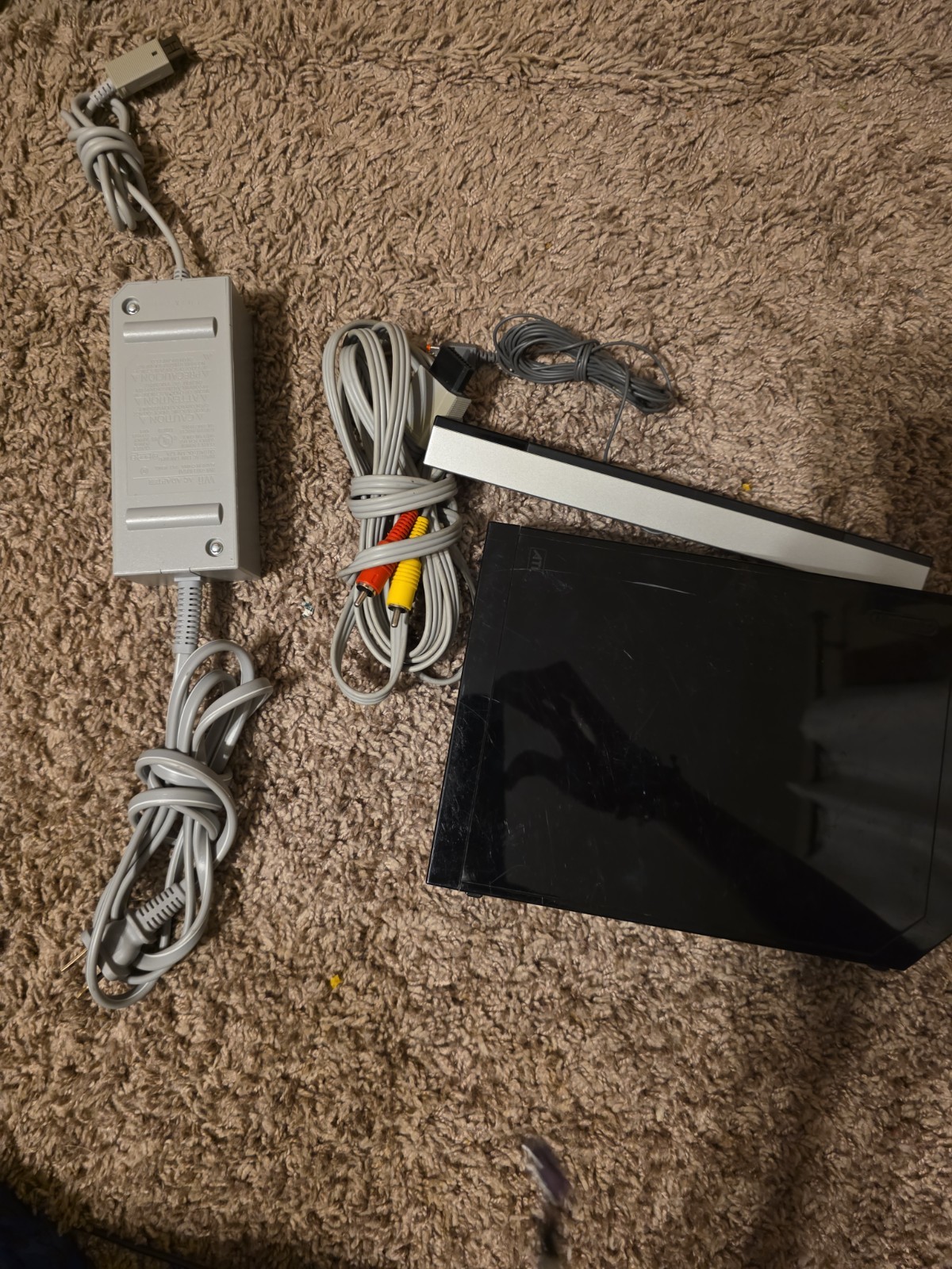Nintendo Wii Black Console With Cords Tested And Works – See Pics