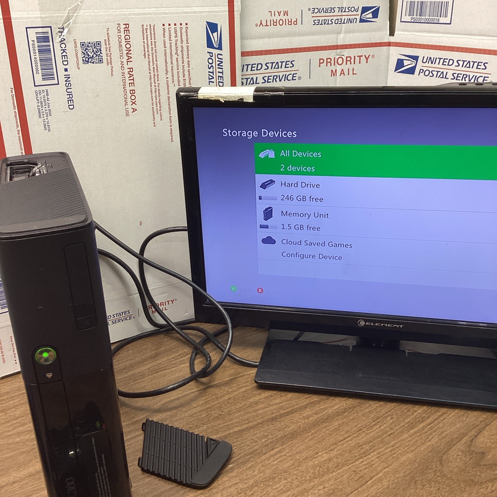 Microsoft Xbox 360 E Console Only Black System Tested & Working