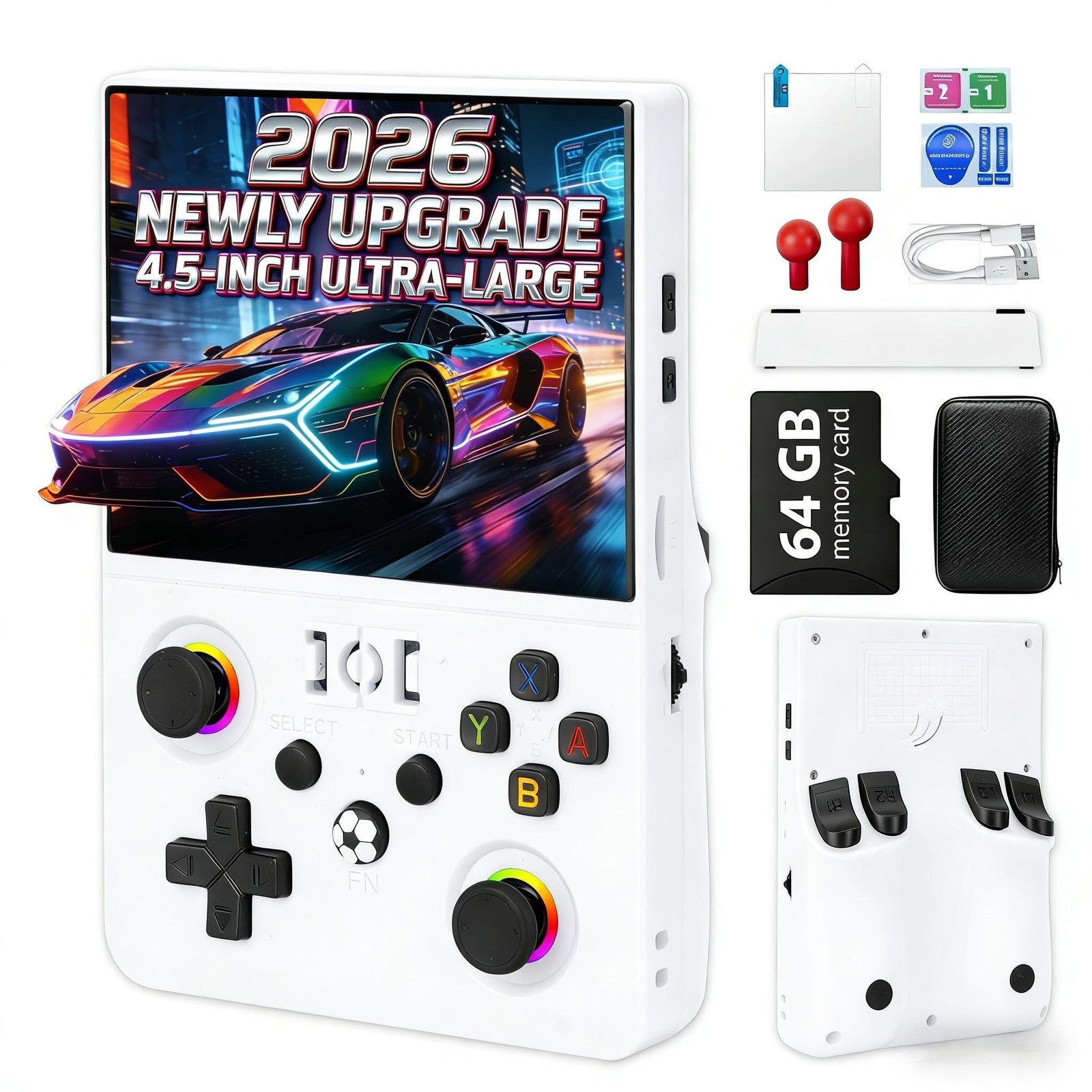 Rhesusco 2026 NEW Upgrade R36MAX Ⅱ Retro Handheld Game Console – 4.5 Inch Ult…