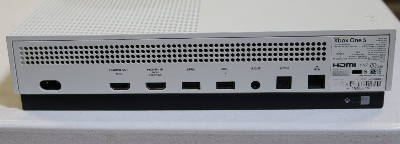 Microsoft Xbox One S 1681 Console only White TESTED AND WORKS (61003)