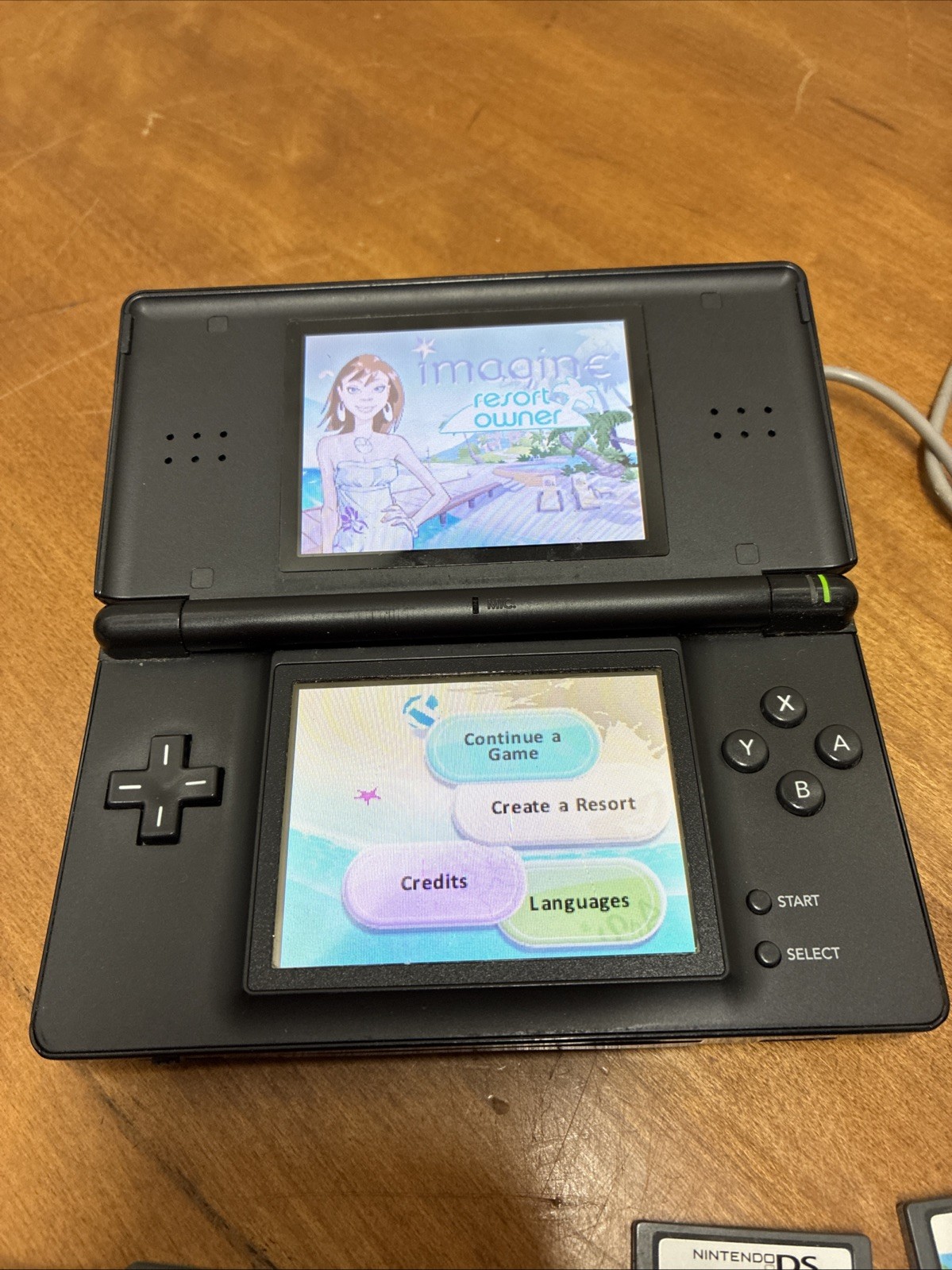 Nintendo DS Lite Glossy Black GBA Game Bundle /w Charger Works