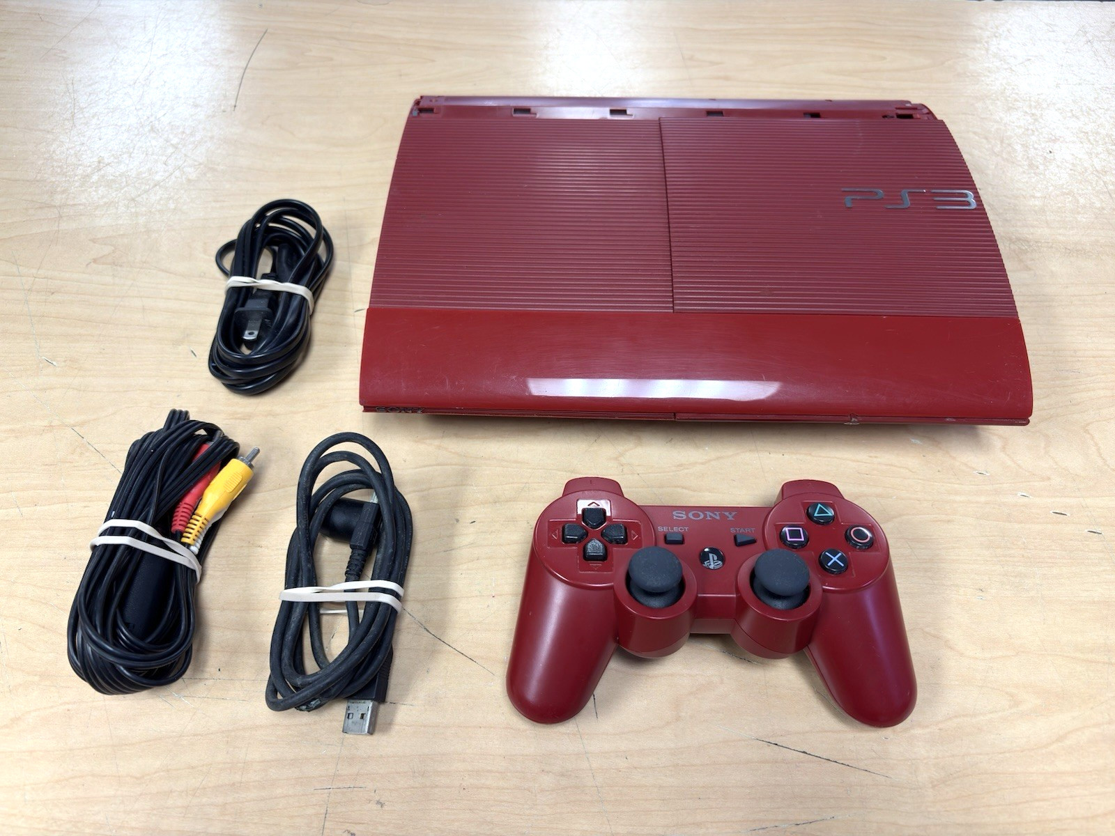 Sony PlayStation 3 (PS3) Slim Red Home Gaming Console *Pre Owned* FREE SHIPPING