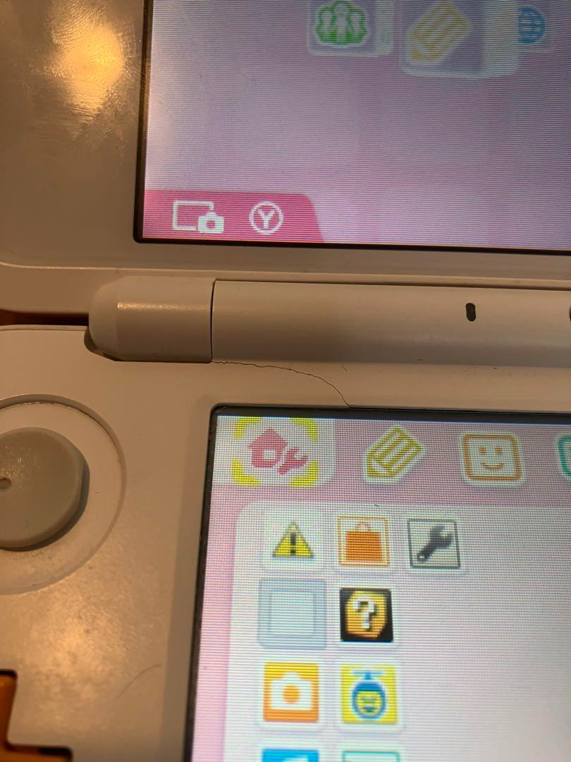 New Nintendo 2DS LL White Orange Console Tested Japanese W/Charger, Touch pen