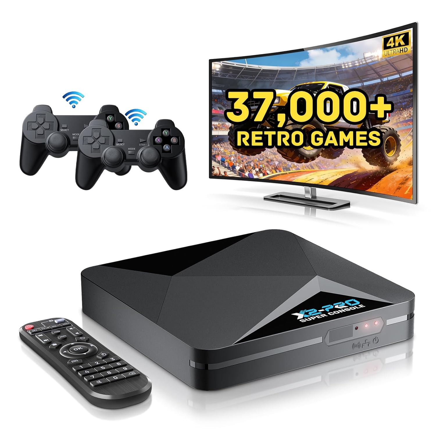 Retro Gaming Console with 37,000+ Games – Video Game Console with Dual System (E