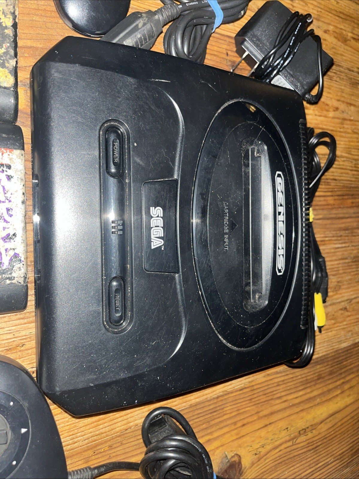 Sega Genesis Model 2 Console MK-1631 Bundle 6 Games – Sonic 1 2 3 – Earthworm +