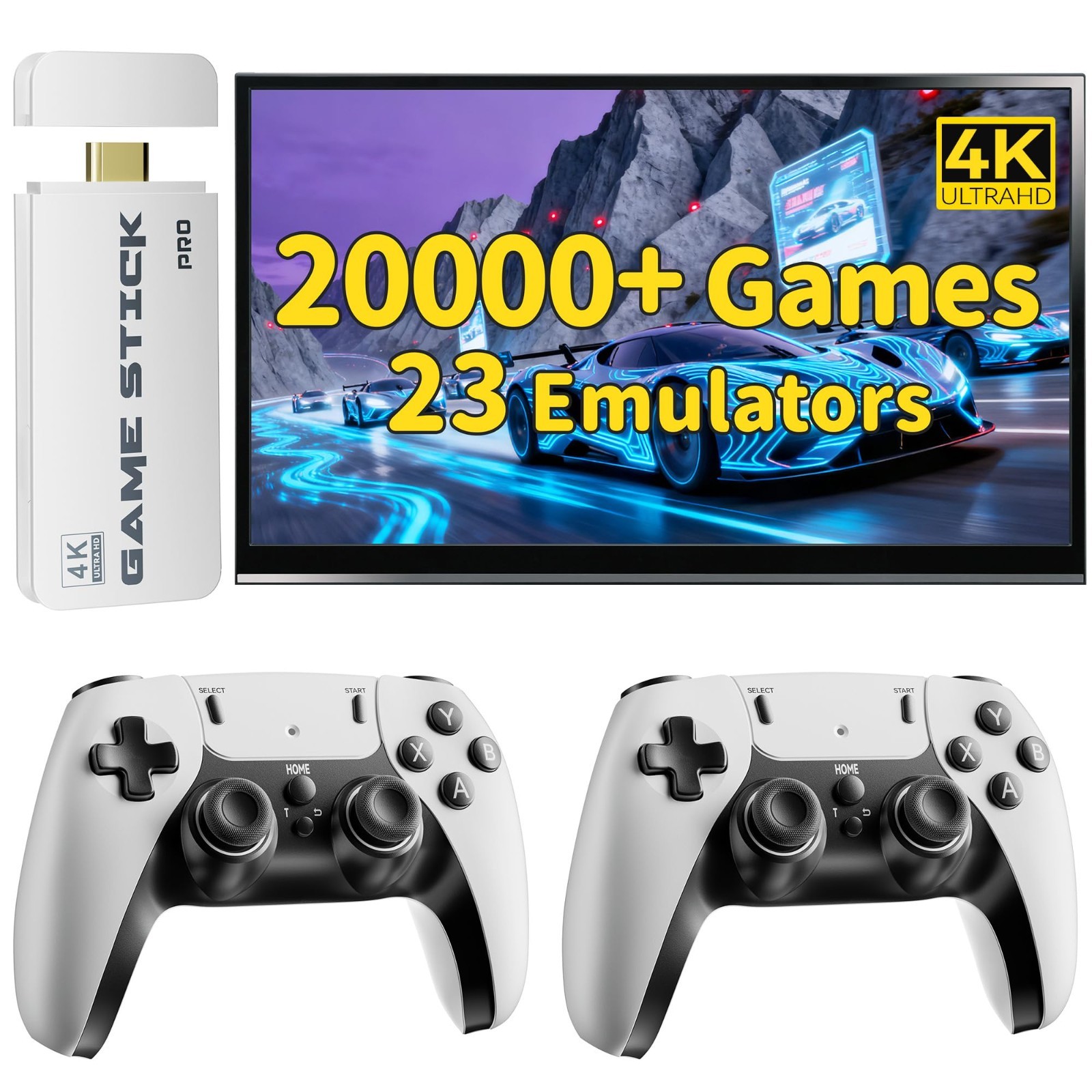 Retro Gaming Console with 20,000+ Classic Games, 4K HDMI, Dual Wireless Controll