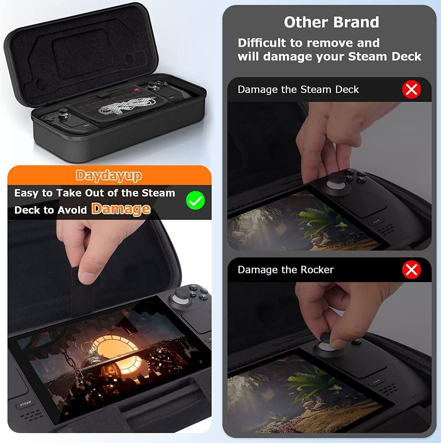 Steam deck console carrying case, Protective Hard Shell Shockproof Travel
