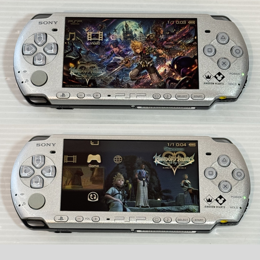 Sony PSP-3000 Console Silver Kingdom Hearts Limited Edition w/Box – Excellent
