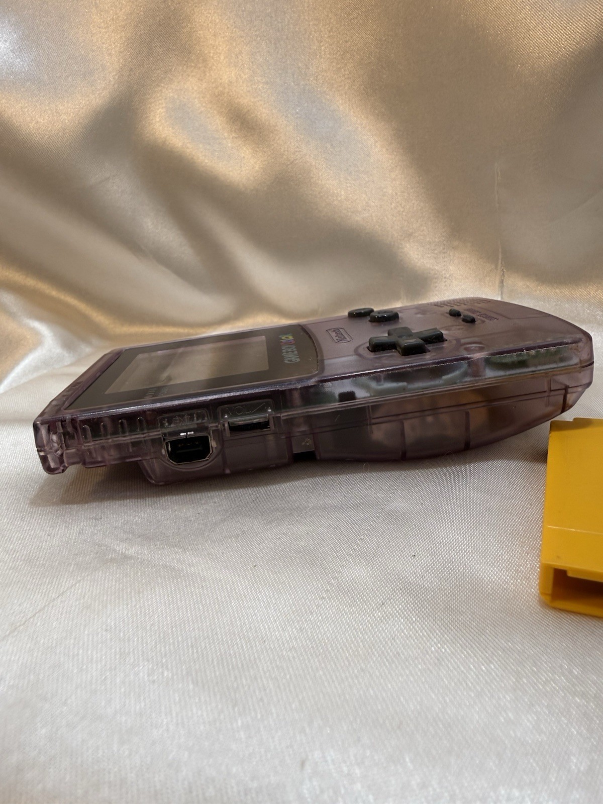 Nintendo Game Boy Color Console Atomic Purple With Yellow Pokemon Game