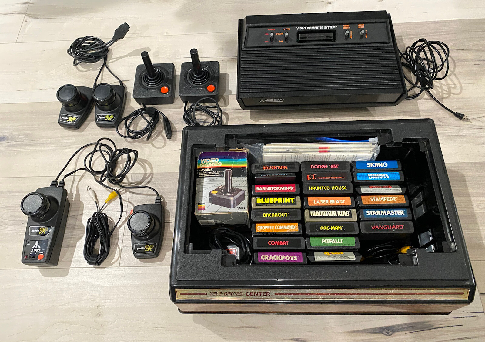 Atari 2600 Darth Vader Black Console W/ 24 Games, Controllers, Manuals & More
