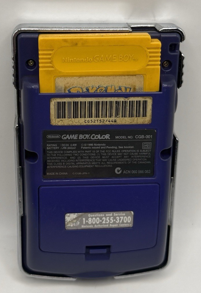 GameBoy Color Purple Grape Model CGB-001 & pokemon special pikachu, chrome cover