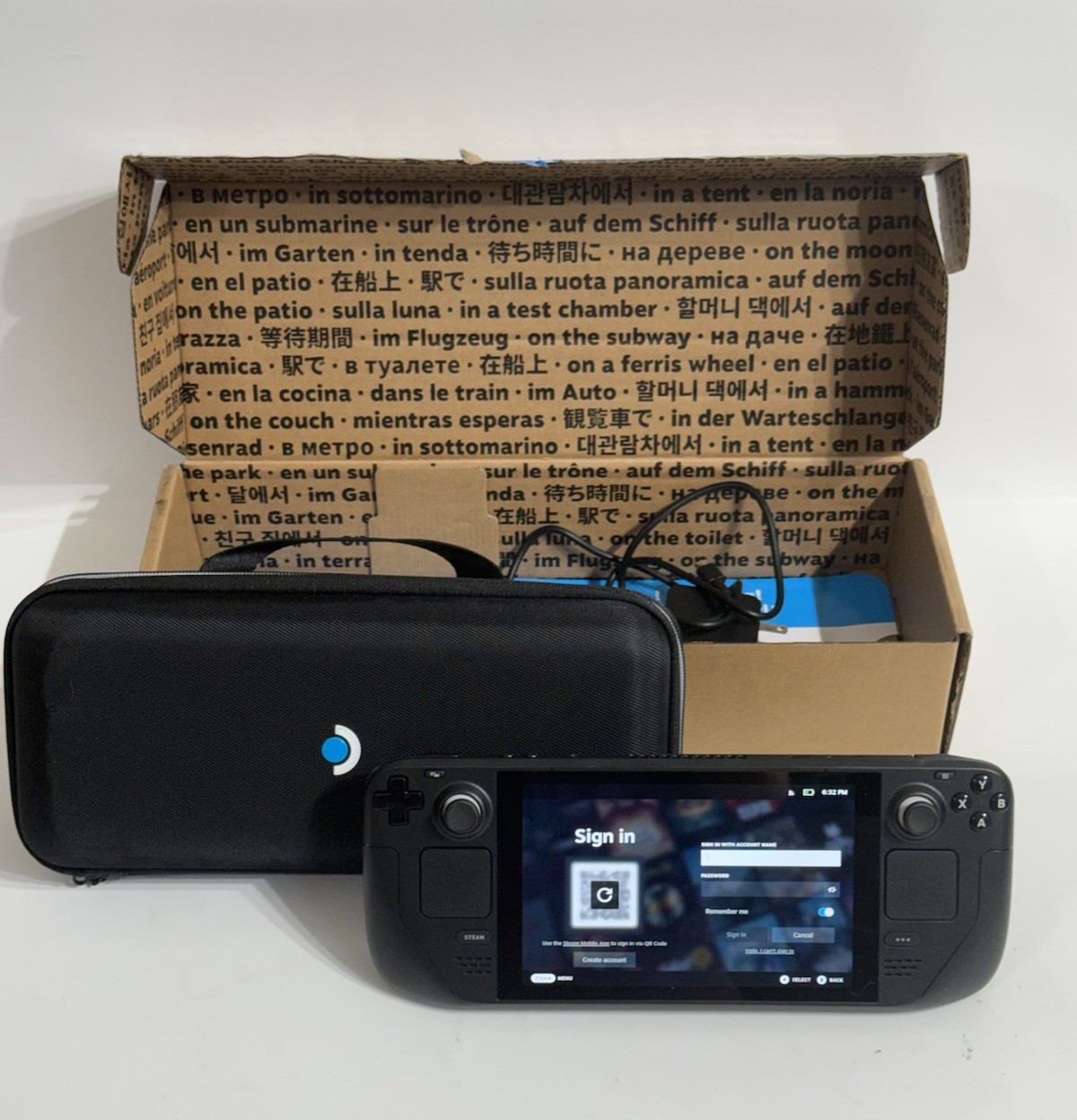 Valve Steam Deck LCD 256GB Handheld Console Black w/ Carrying Case