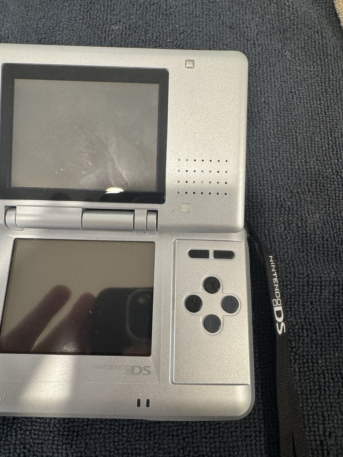 Nintendo DS Original NTR-001 Console – Titanium Silver – USB Charger- No Stylus