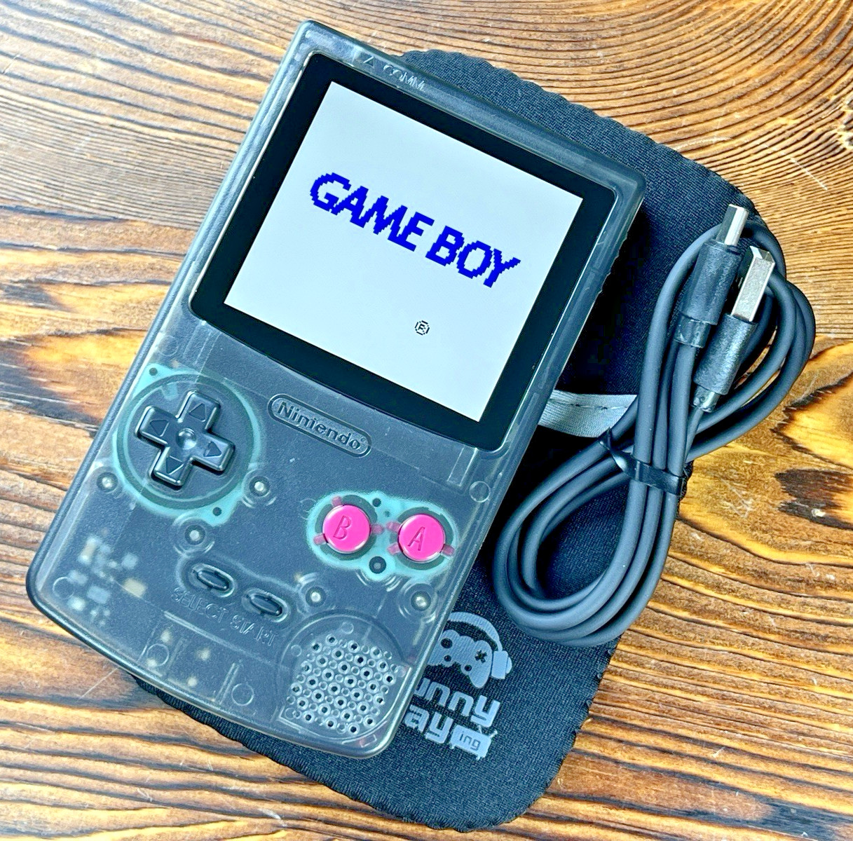 Clear Black DMG 💎 FPGBC Gameboy Color GBC Funnyplaying IPS Screen USB-C Console