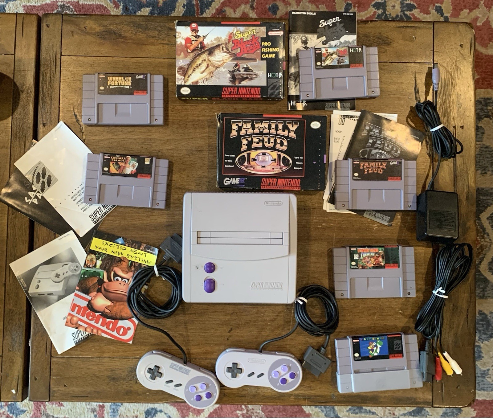 90s Super Nintendo Entertainment System MINI SNES Jr Console SNS-101 5 Games