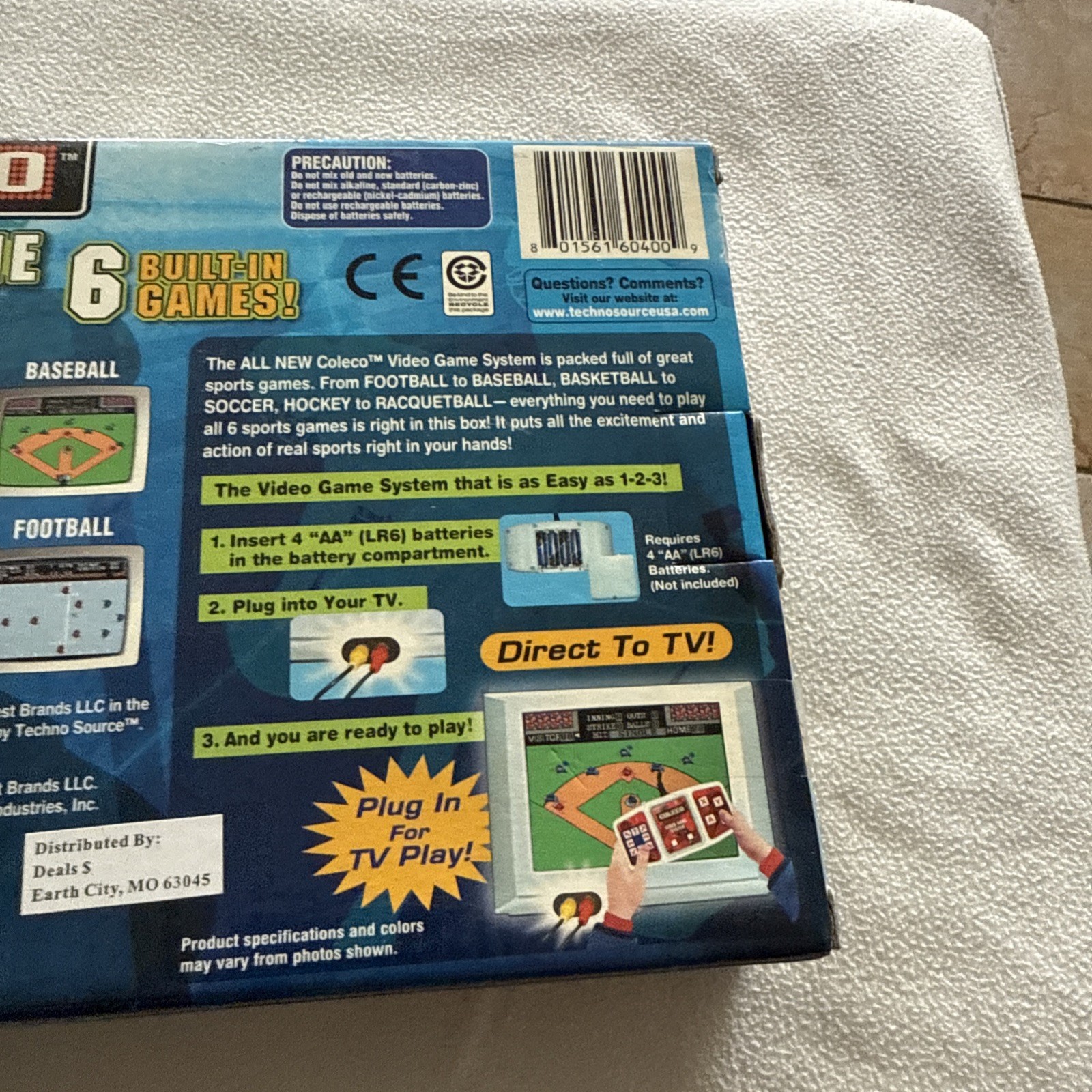 Coleco Video Game System w/6 Built in (Sports) Games, New in Original Packaging
