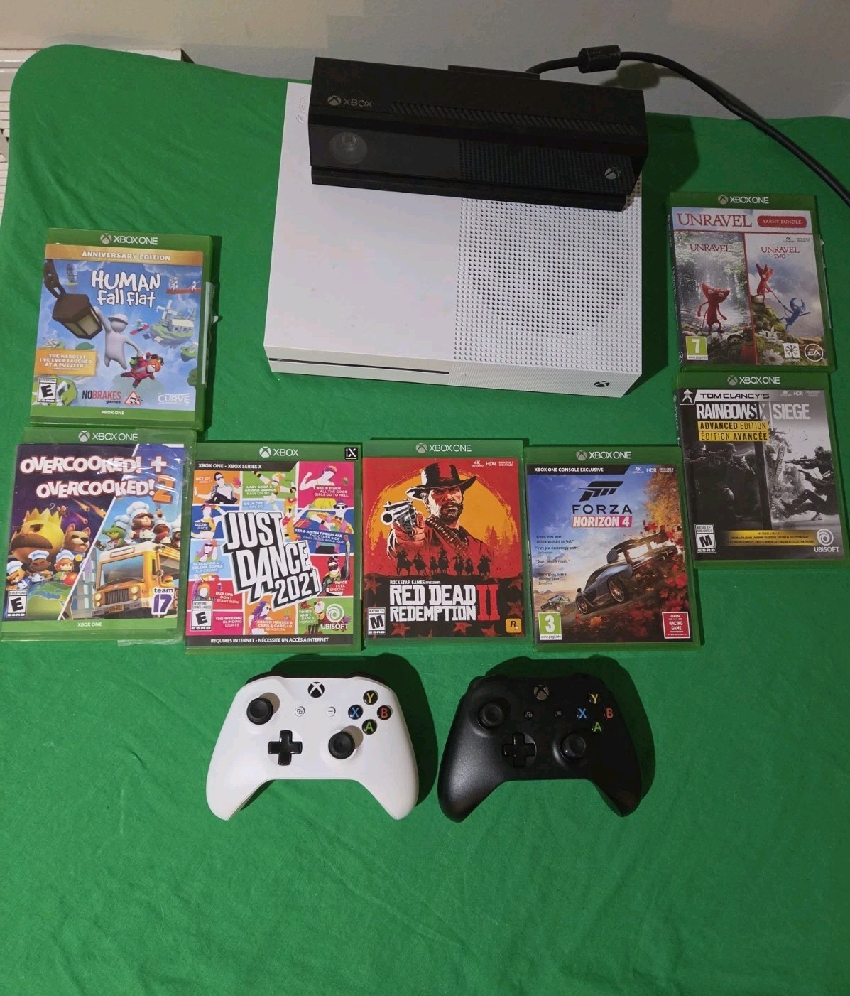 Microsoft Xbox One S 1TB With Kinnect + Two Controllers And 7 Games