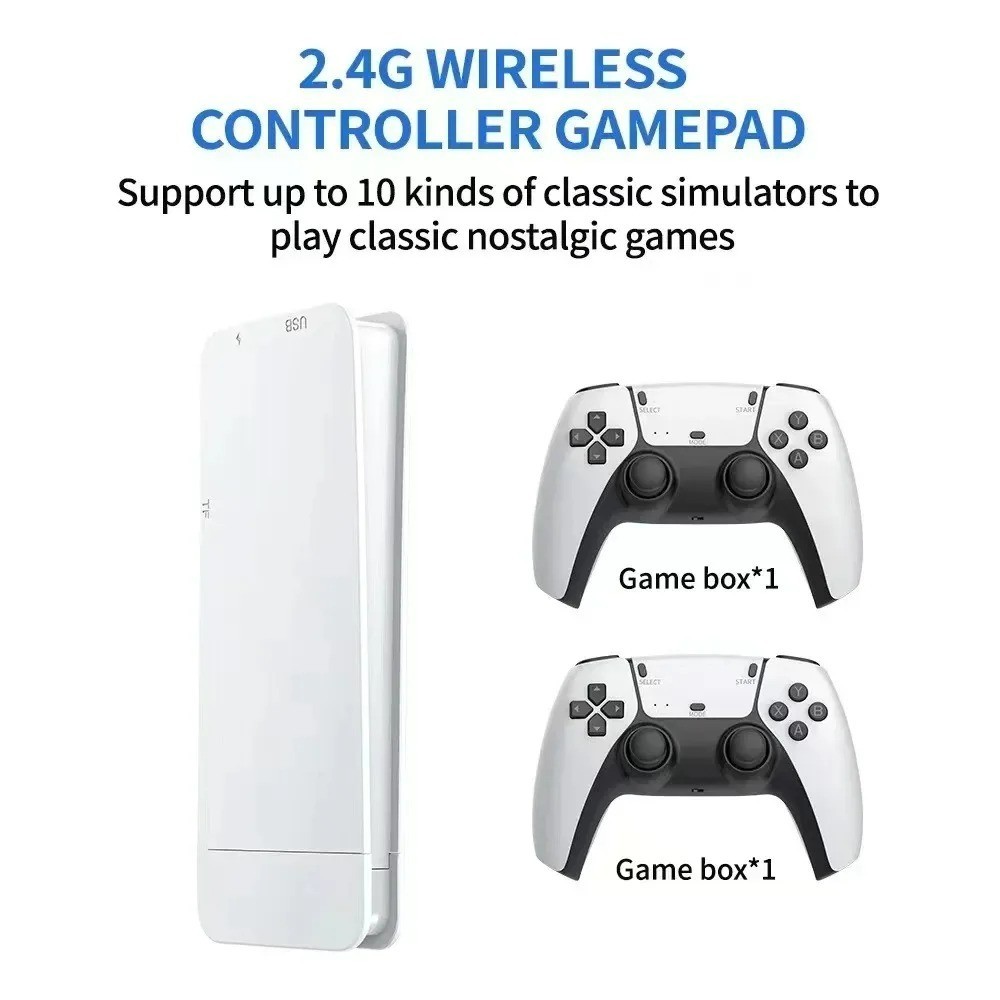 M15 128GB 4K Retro Game Stick Console 50000+ Games Wireless 2 Controllers HDMI