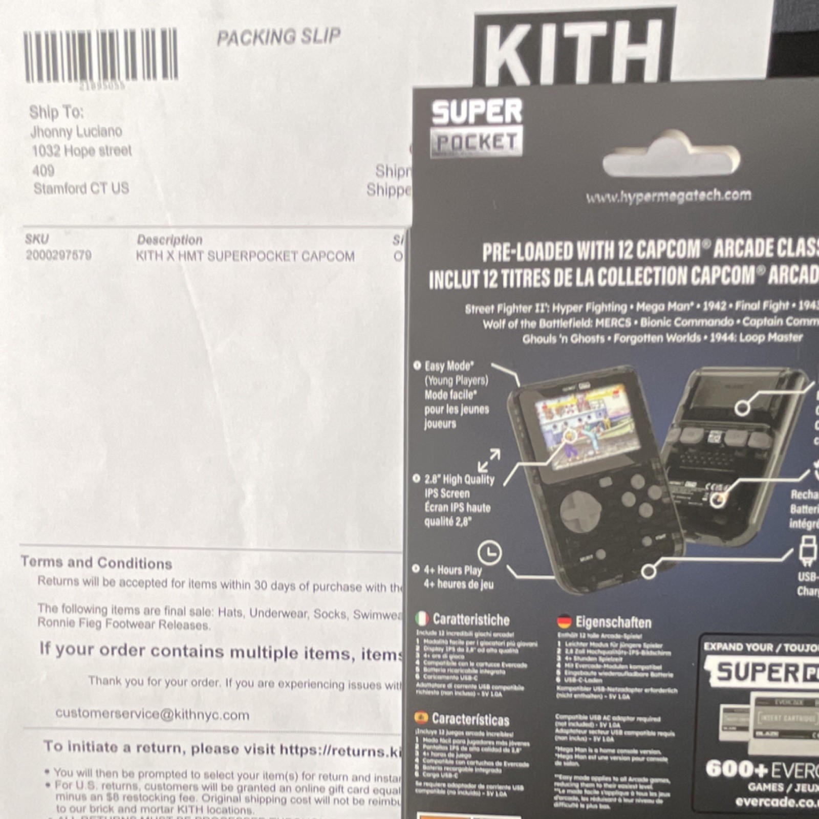KITH x Capcom Hyper Mega Tech Super Pocket Handheld System Black USB-C IPS
