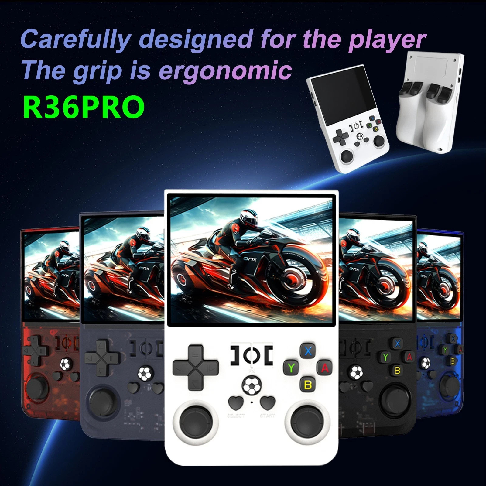 White R36 Max Handheld Game Console 3.5 Inch IPS Screen 20000+ Games Video Games