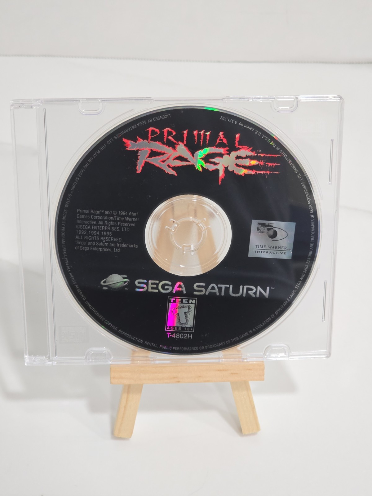 🎮 Sega Saturn MK-80000A Console Black w/ OEM Controller & Primal Rage TESTED
