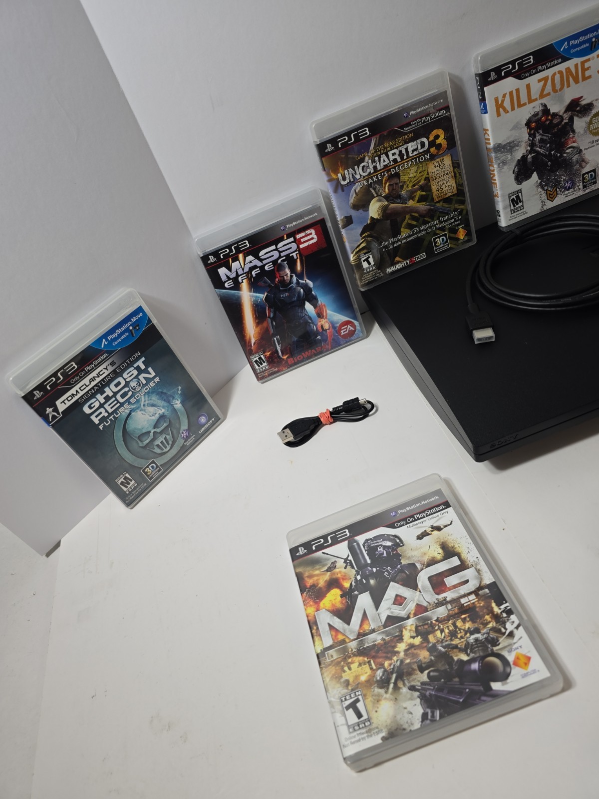 PlayStation 3 Slim 160GB Console 8 GAME MEGA BUNDLE! CLEAN/TESTED! SHIPS FREE🔥