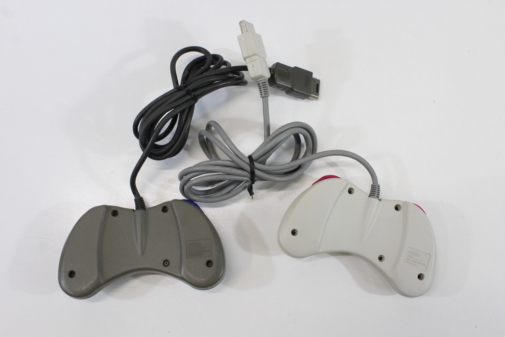 SEGA Saturn White Console Controller x2 AC AV HST-3220 SS JP Japan WORKING #5