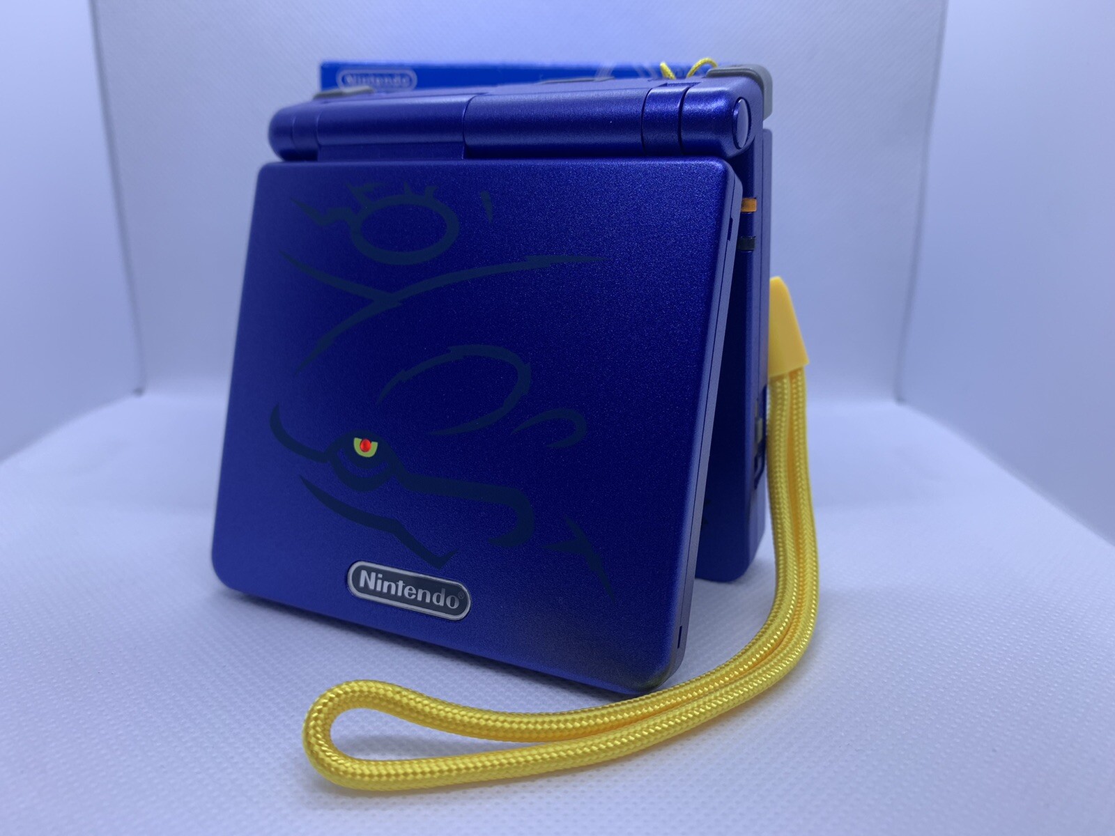 Kyogre GBA SP Gameboy Advance SP IPS V2 – Charger, Custom Power LED & EYE