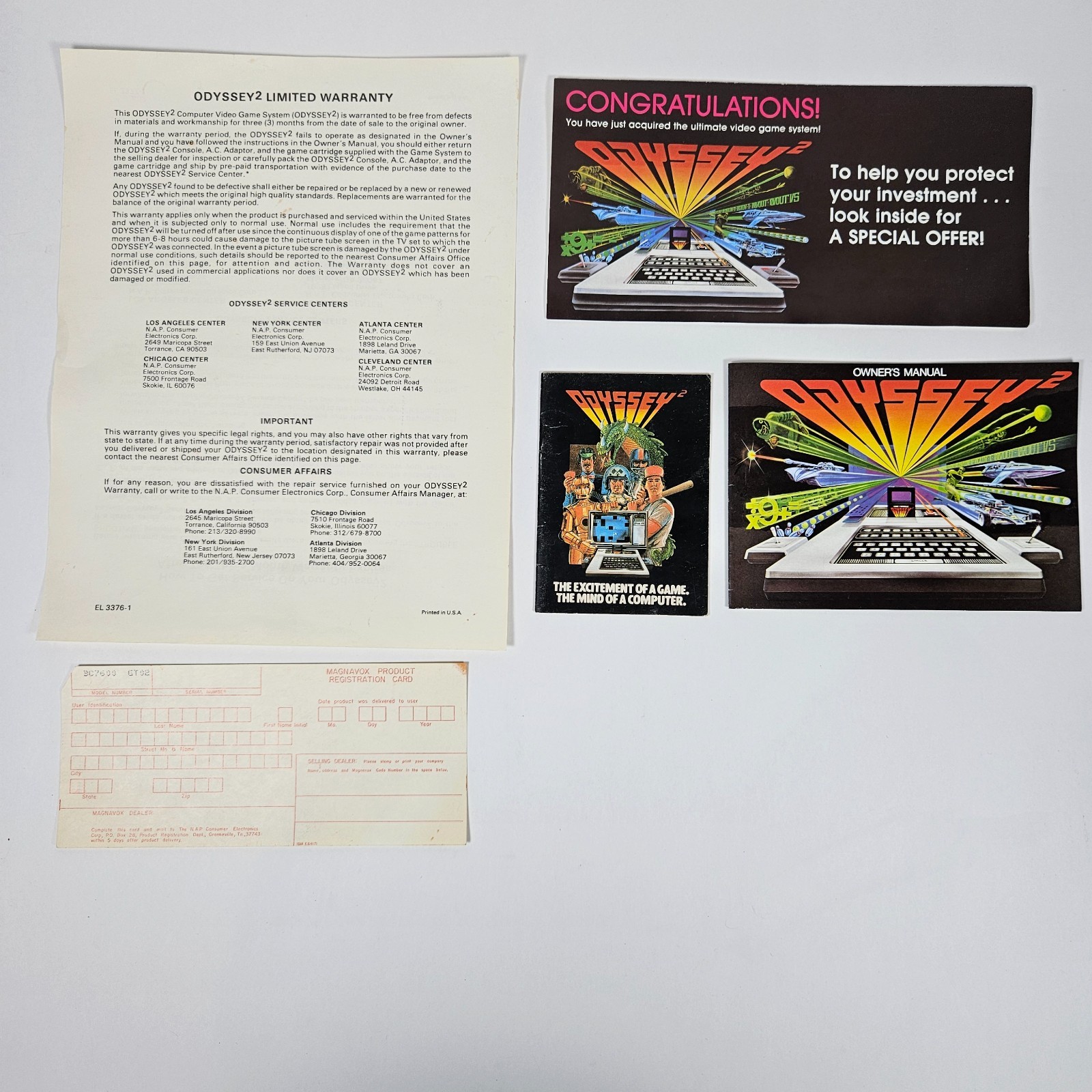 Magnavox Odyssey 2 CIB Launch Edition With Styrofoam, Plastic, and Paperwork