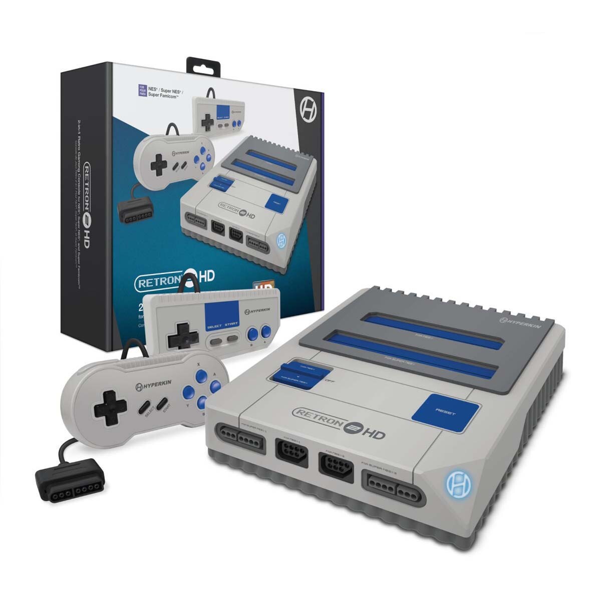 Hyperkin RetroN 2 HD Gaming Console for NES/SNES/Super Famicom Games – Gray