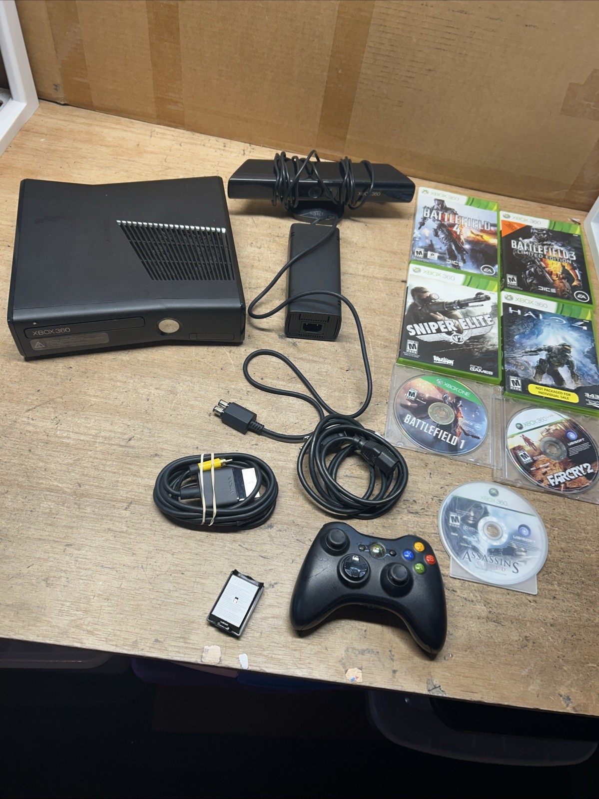 Tested Xbox 360s Model 1439 Console Bundle + Games + Sensor + Controller – READ