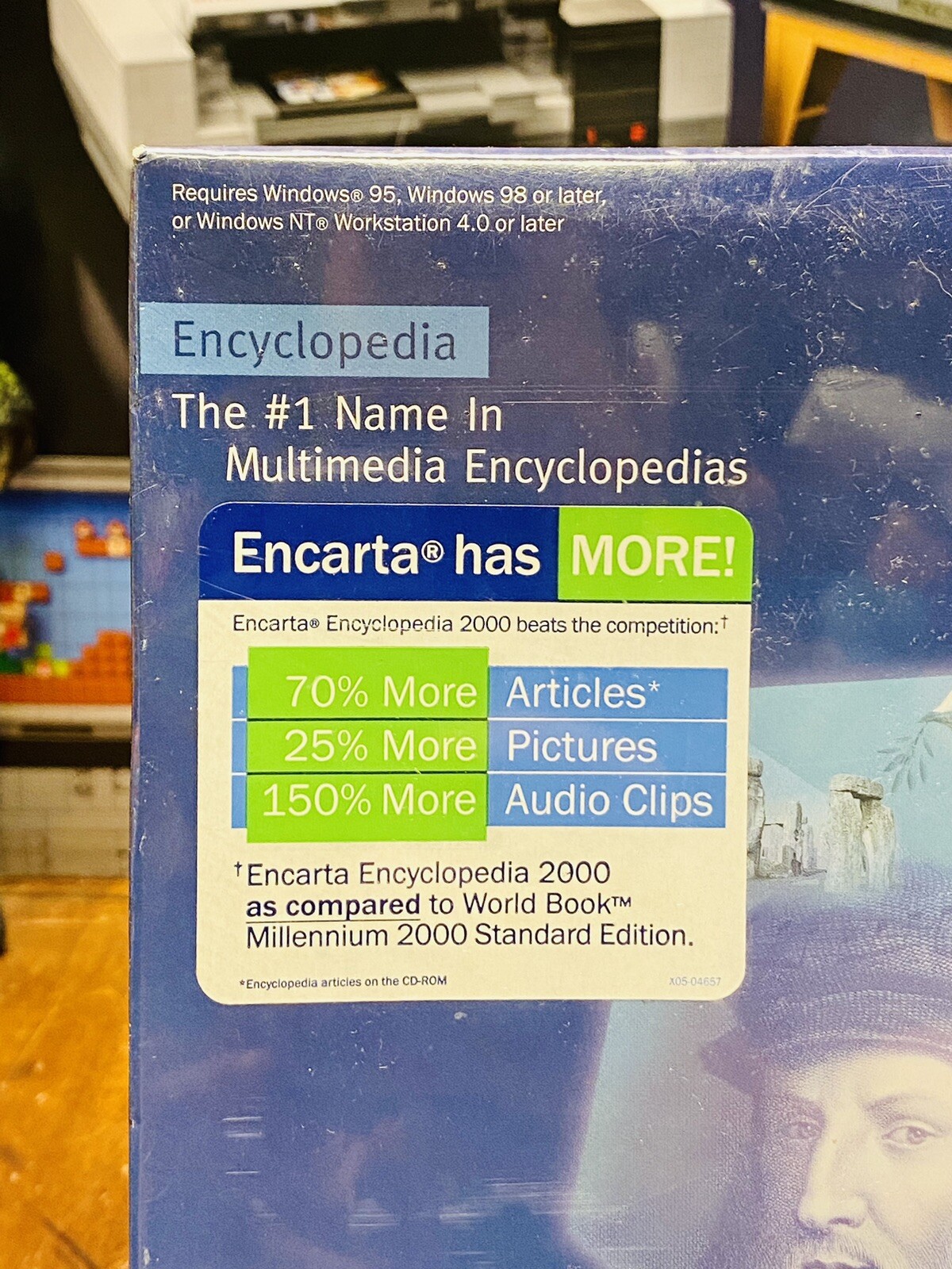 NEW SEALED RARE Microsoft Encarta 2000 Encyclopedia Retail Big Box Windows