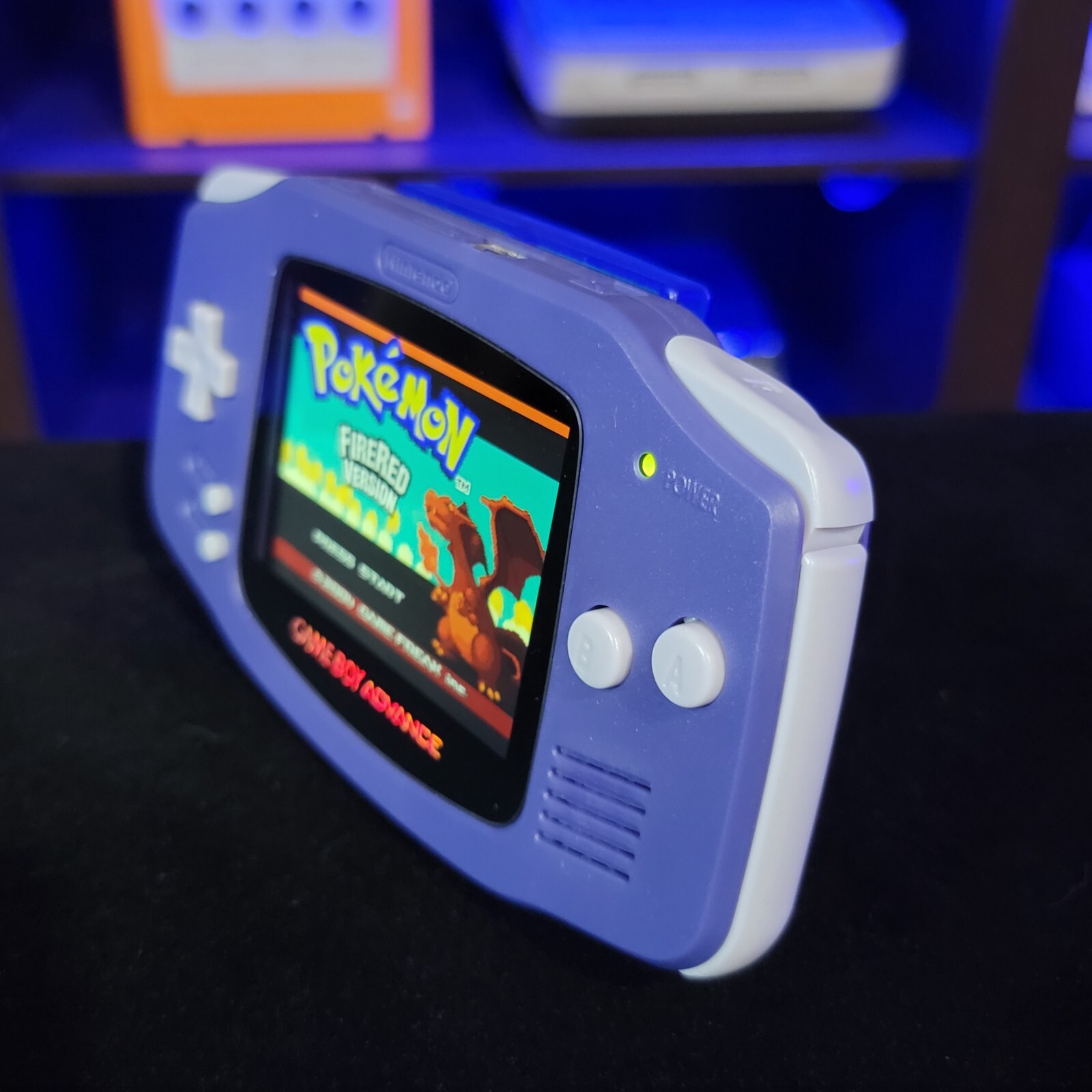Indigo Game Boy Advance GBA iPS Backlit LCD USB-C 1800 mAh Rechargeable Battery