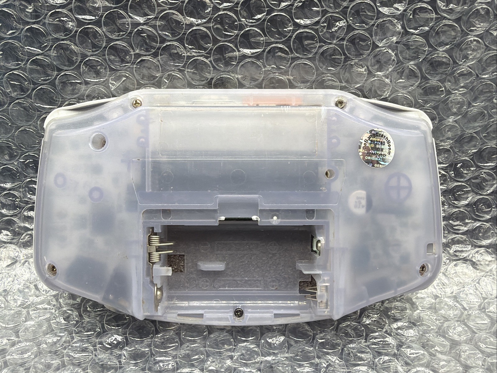 Nintendo Game Boy Advance Console System Clear Glacier Works No Battery Cover