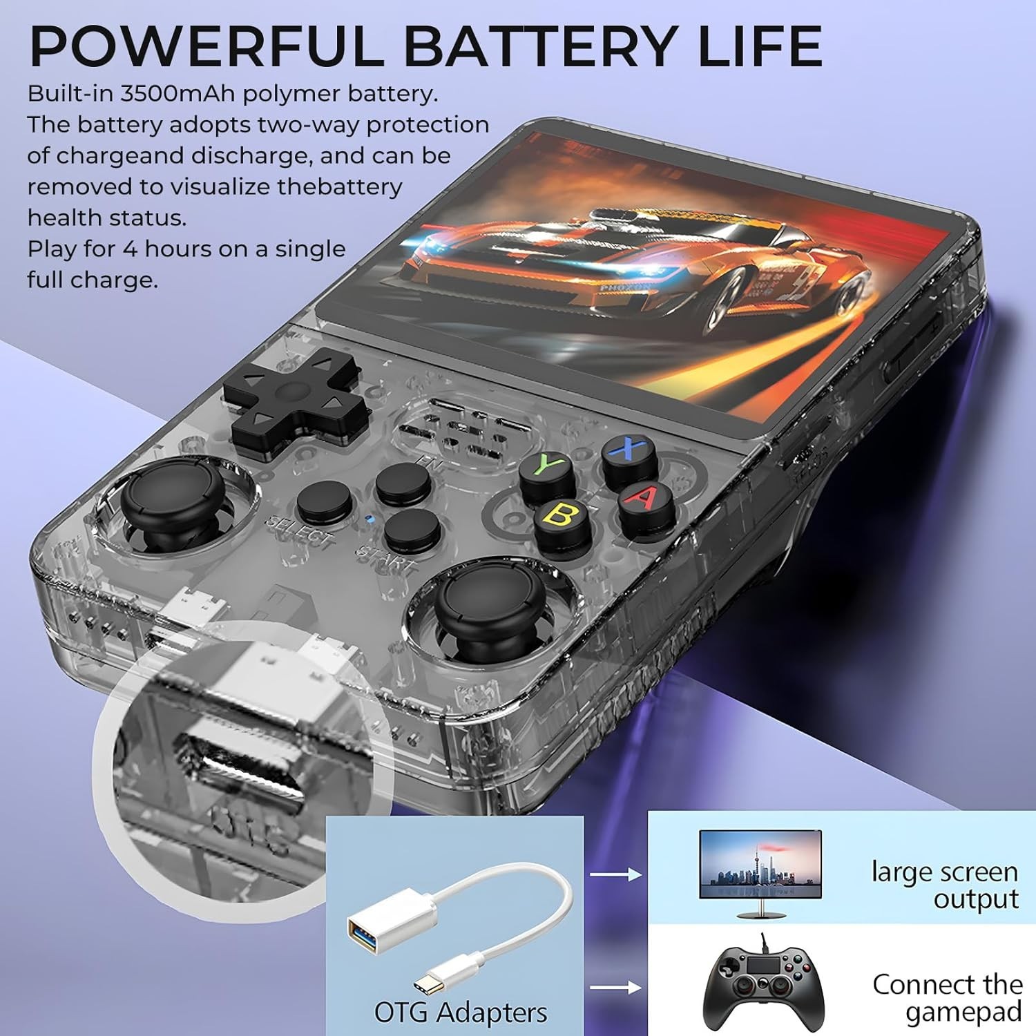 R36s Pro Retro Handheld Game Console, 3.5in IPS , 128GB Preloaded with 40000+…