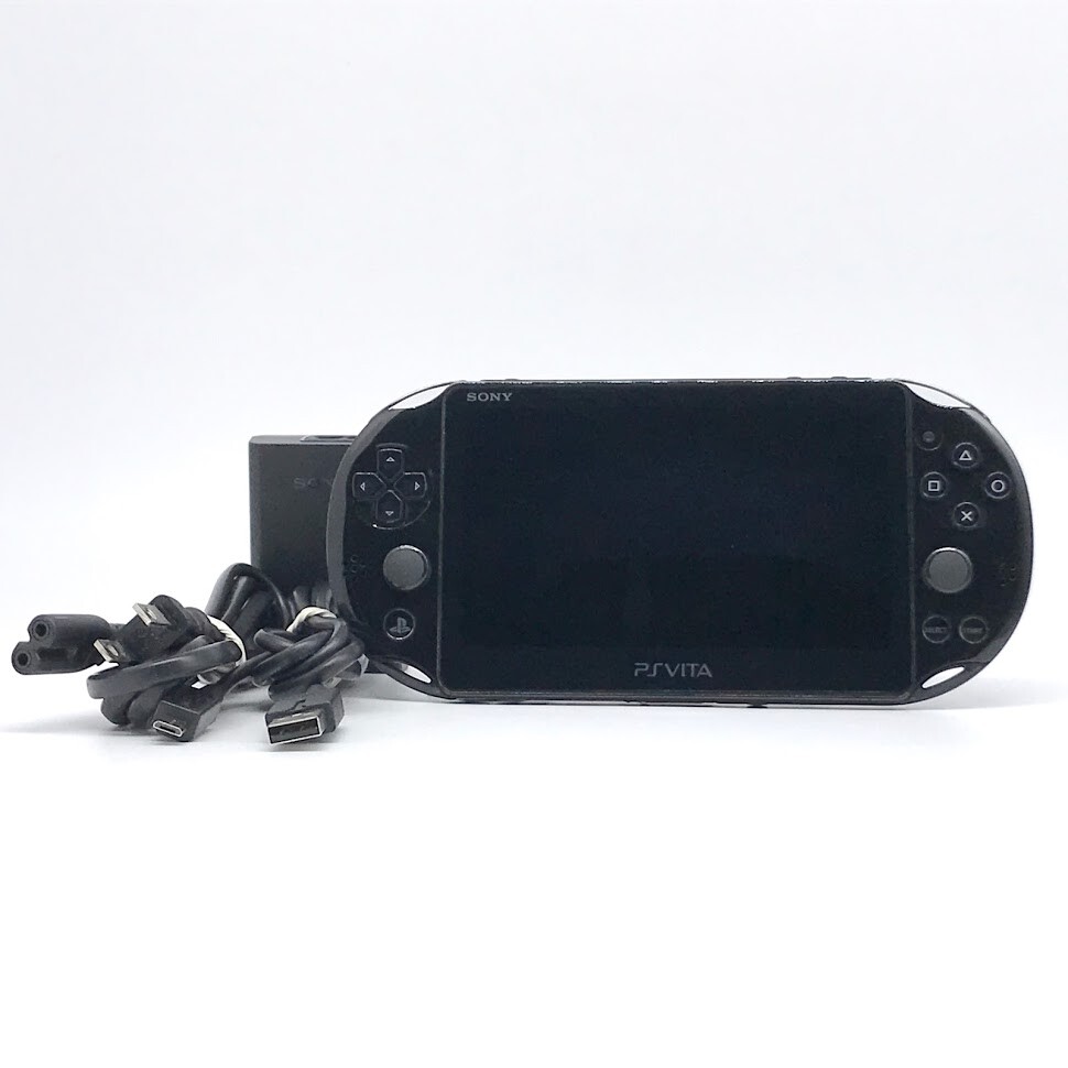 SONY PS Vita PCH-2000 Slim Black Wi-Fi LCD w/ Charger From Japan «Mint»