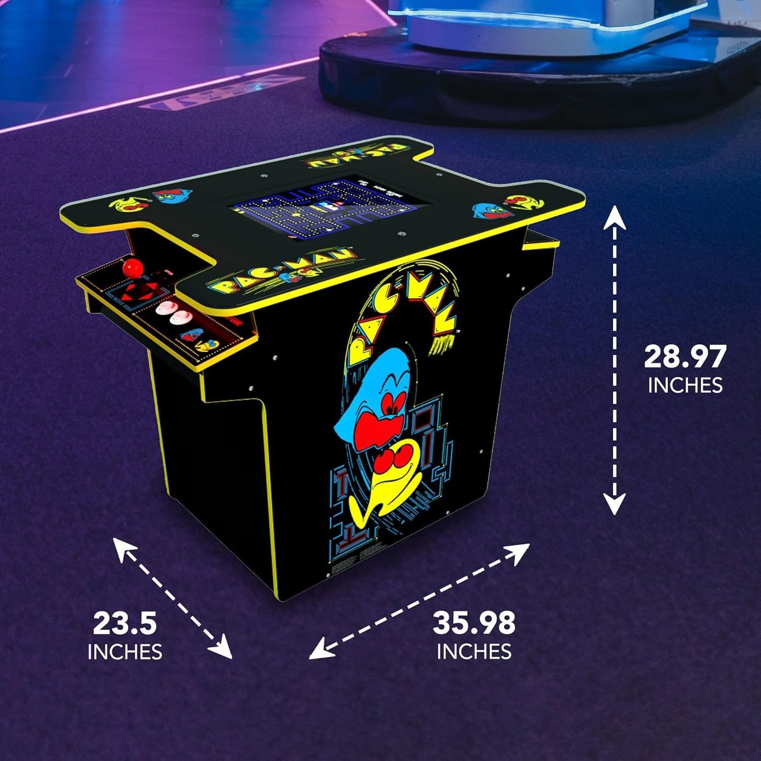 Brand New Arcade1Up Ms. Pac-Man Head-to-Head Arcade Table 12-in-1 17″ LCD A1U
