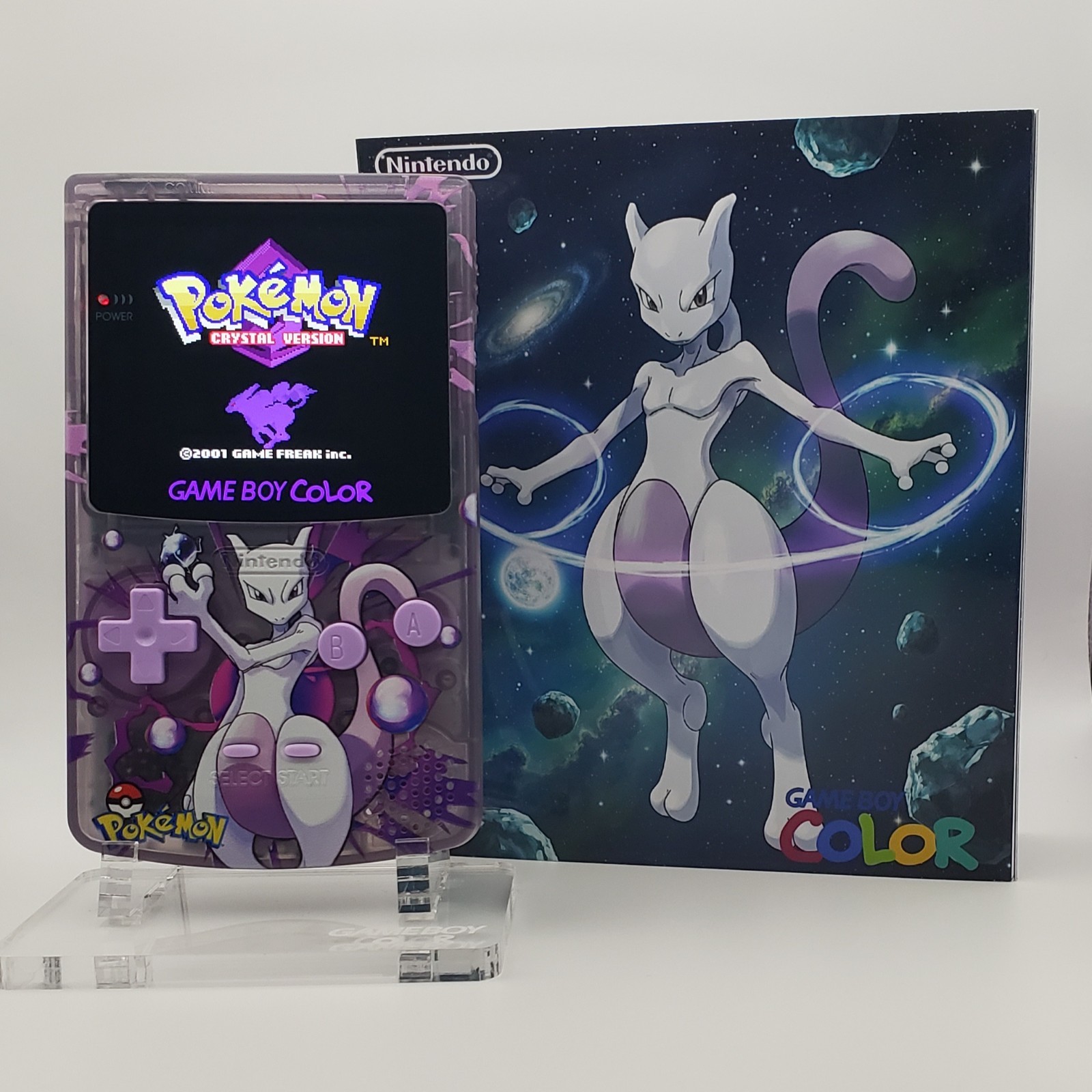 Laminated OLED Screen – Mewtwo Game Boy Color – New Speaker, Recapped