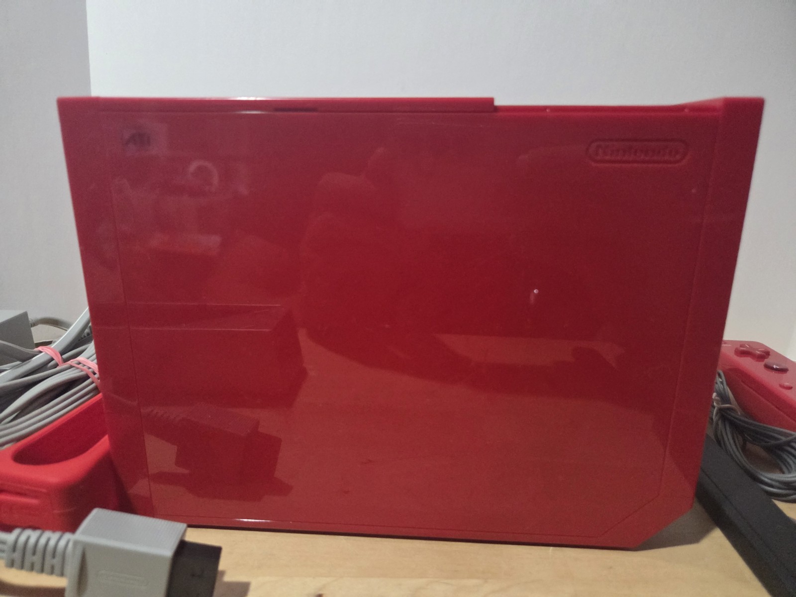 Nintendo Wii Red Console Super Mario With All Cables Tested Motion Controller